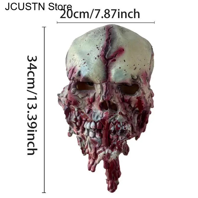 Masque de Cosplay d'horreur d'halloween pour femmes et hommes, masque de crâne de Zombie sanglant pour adultes, masque en Latex, accessoires de Costume de fête parodie