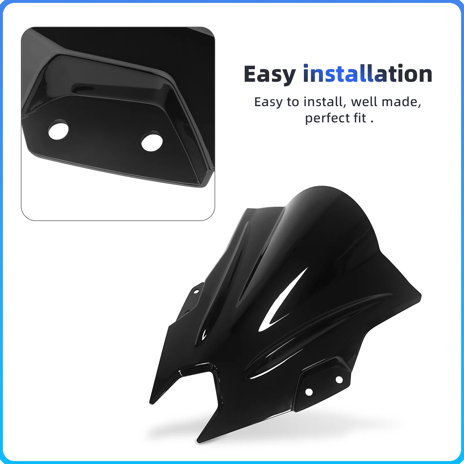 فقاعة مزدوجة للزجاج الأمامي للدراجات النارية لـ KAWASAKI Ninja 500 Ninja500 NINJA 500 NINJA500 SE 2024 2025 #5