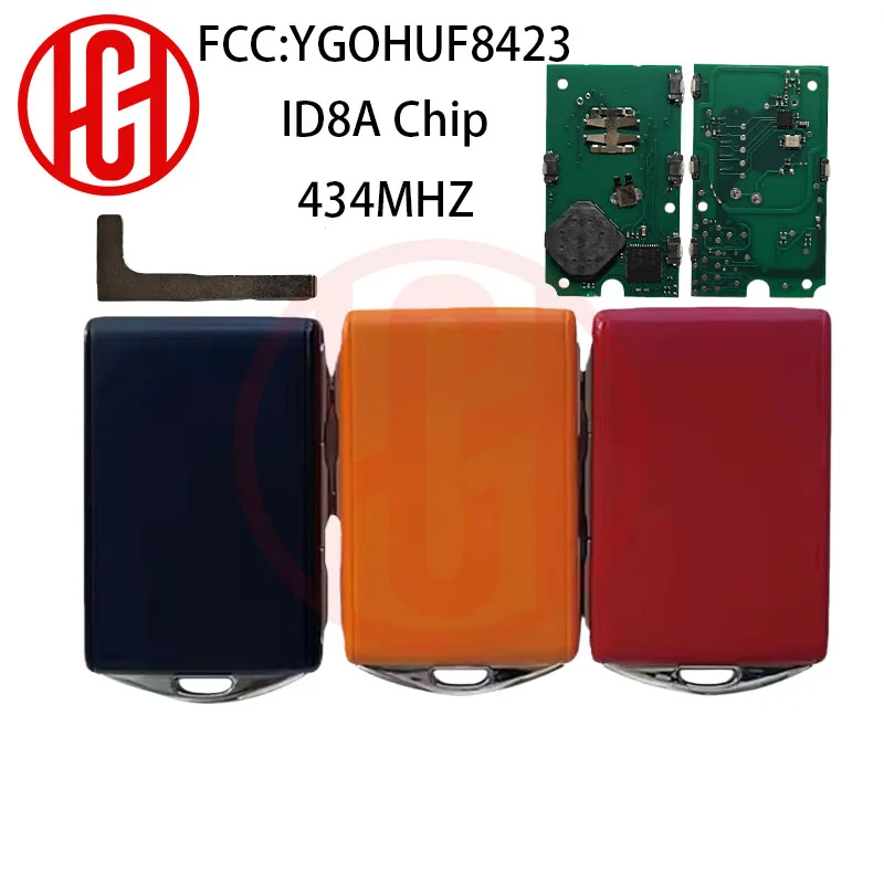 

8A Chip 434 MHZ PN 32256980 New Smart Car Key FCC YGOHUF8423 For Volvo Car Key XC90 S90 2016-2021 Keyless Go 4Buttons