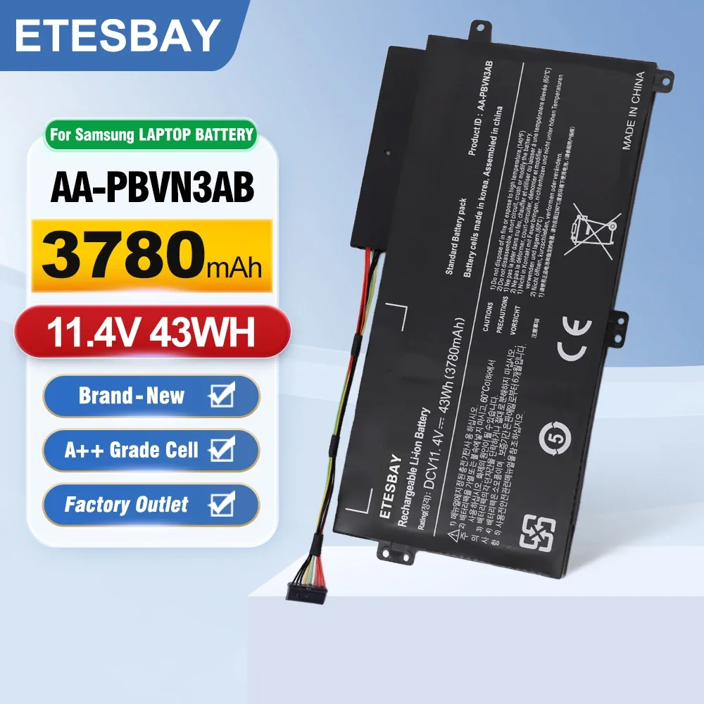 ETESBAY AA-PBVN3AB 43WH 11.4V Laptop Battery For NP370R4E NP370R5E NP370R5V NP450R4E NP450R5E NP450R4V NP450R5V