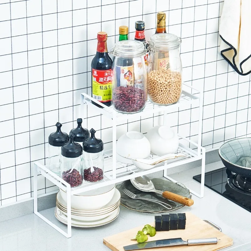 personalizado. [190k Pessoas Favoritadas] Rack de armazenamento de cozinha doméstica Rack de armazenamento de piso de bancada multifuncional Rack de tempero Mu
