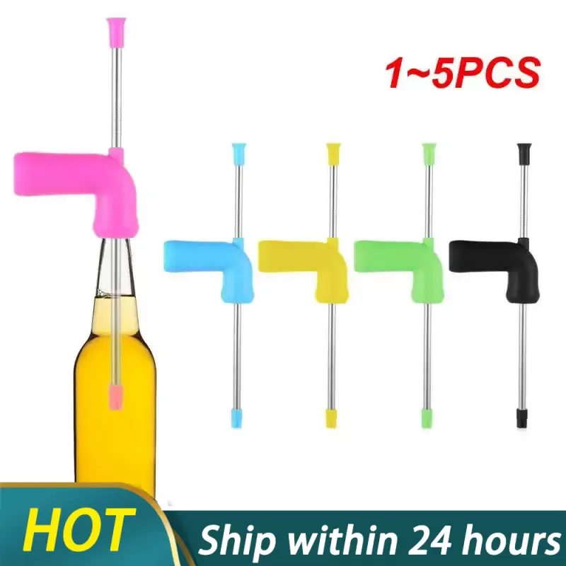 1~5PCS Beer Snorkel Straw Beer Bong Funnel Slammer Double Snorkel Drinking Beer Bar Tools Festivals Party Dispenser