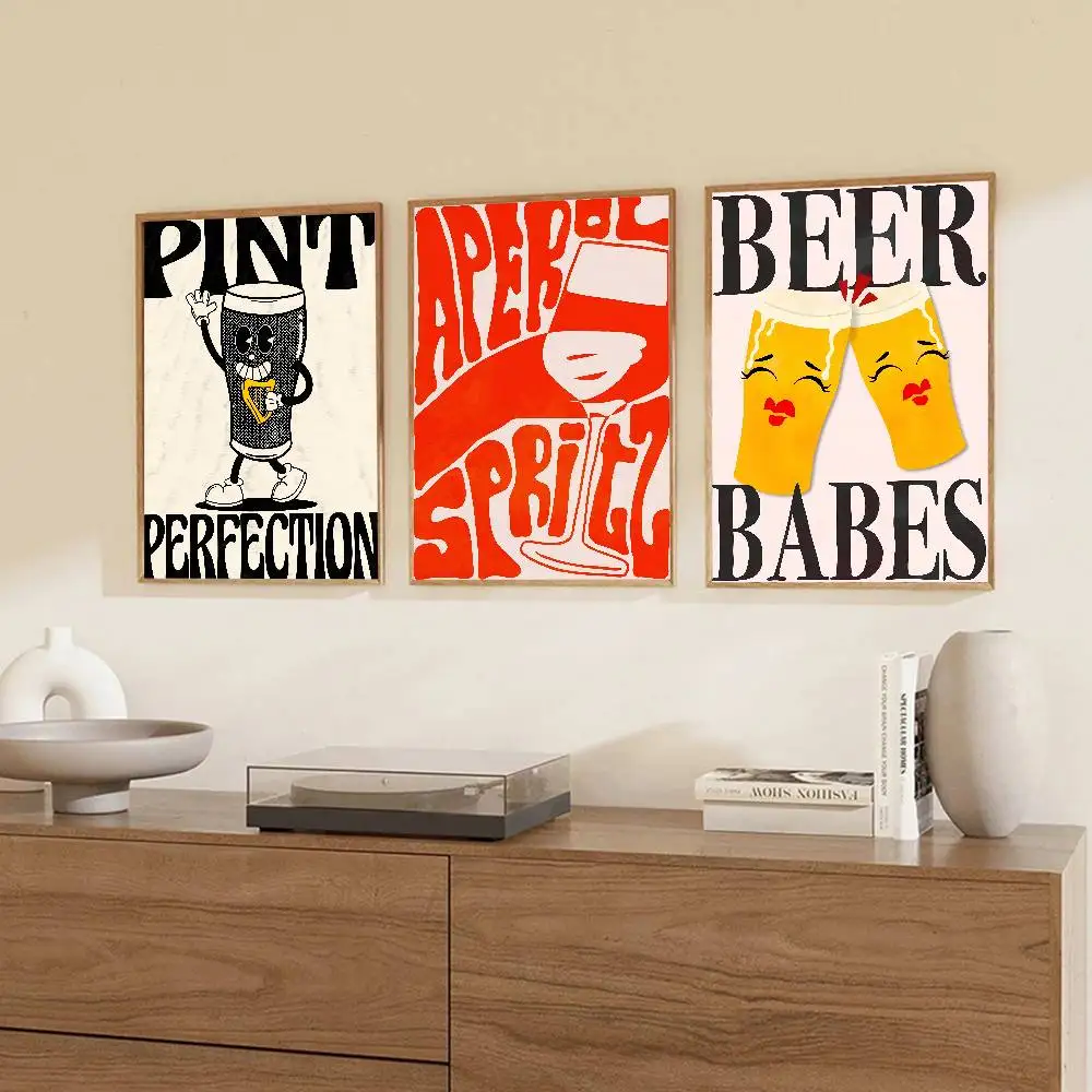 خمر نمط اسبريسو مارتيني البيرة الجن النبيذ شرب المشارك غرفة نوم السرير جدار ديكور غرفة المعيشة مدخل جدارية #4