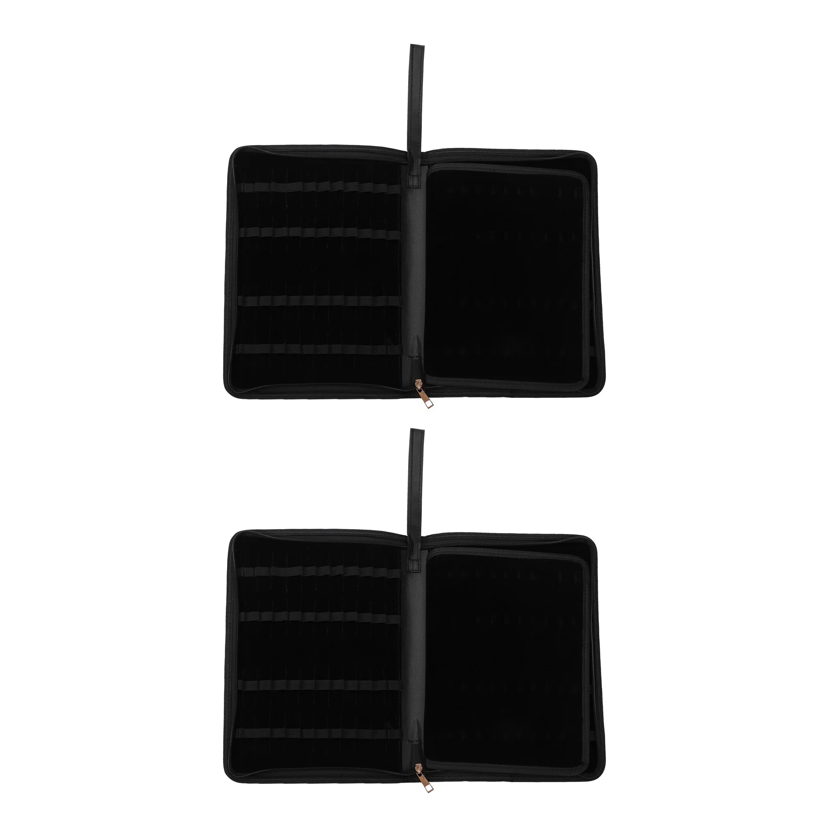 Efficient 2 PC Black Fountain Pen Color PU Leather Storage Case Holder For 48 Pens