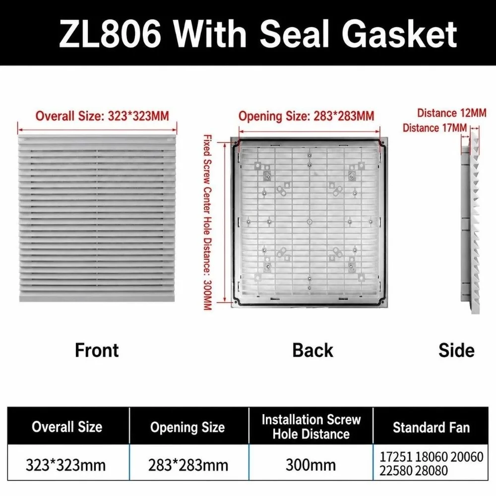 Air Ventilation System ABS Vent Grille Waterproof Dustproof Louver Vent White Fan Guard Fan Cooling