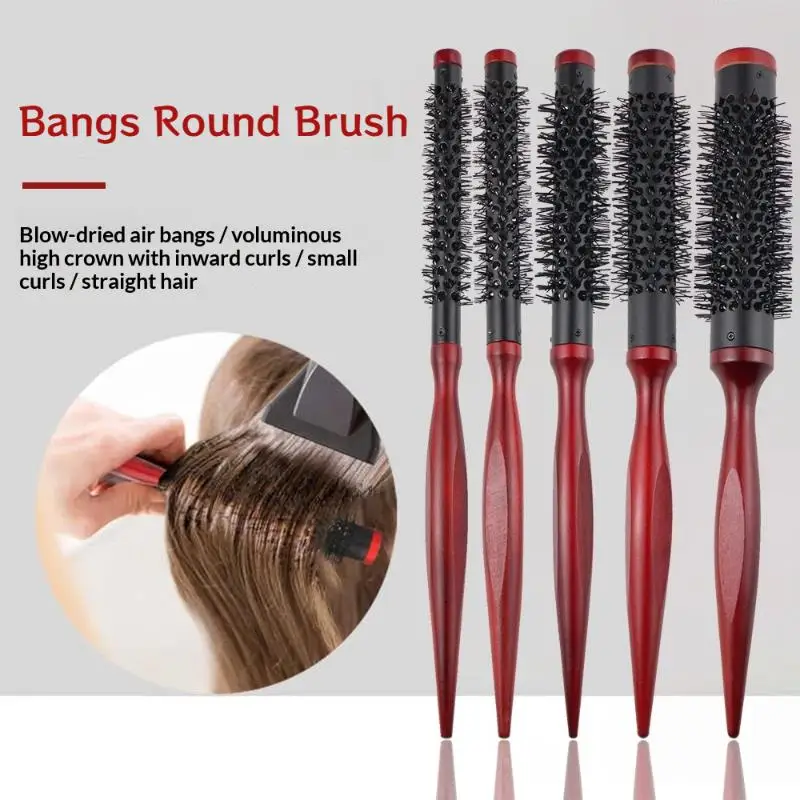 Aluminum Tube Cylindrical Bristle Roller Comb Shape With Fluffy Hair Roots And Bangs Inner Buckle Curly Hair Styling Beauty Tool