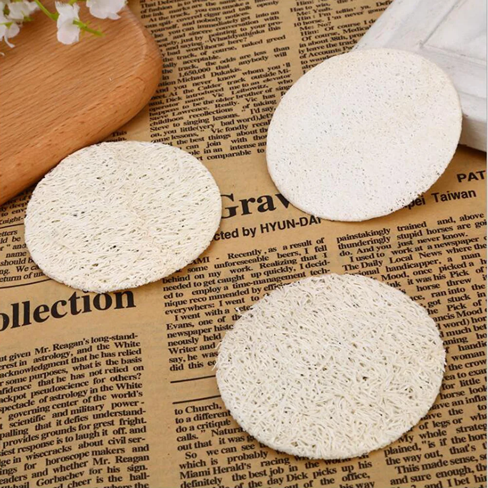 20 pçs almofada de bucha 5cm para rosto corpo natural esfoliante esponja de banho de secagem rápida removedor de maquiagem tapete de limpeza facial almofada de bucha