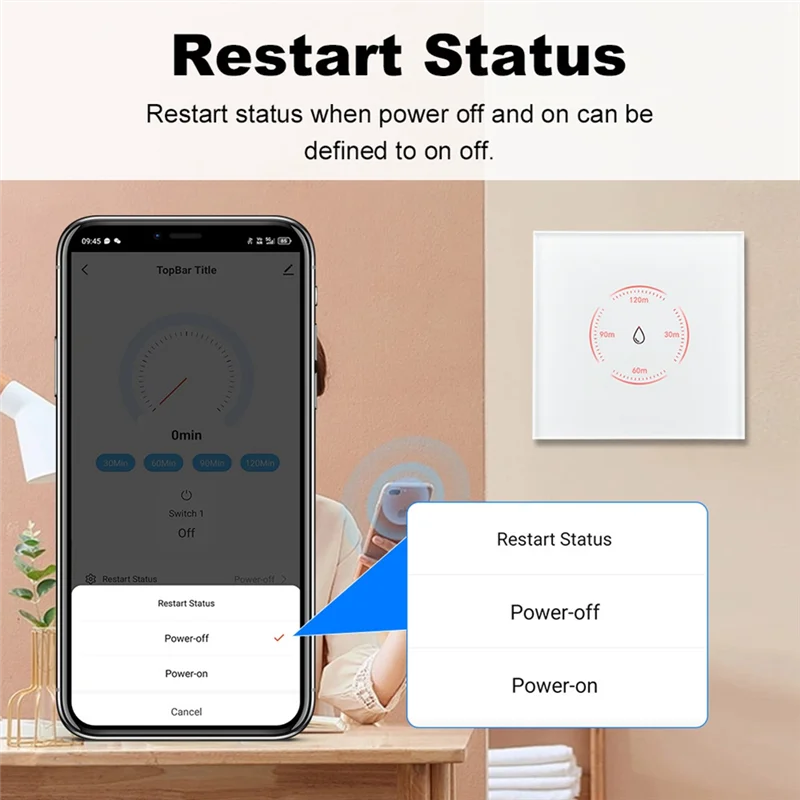 

HHO-Tuya EU Wifi Smart Water Heater Boiler Switch 40A 8000W Smart Life App Control Switch Works For Alexa Google Home