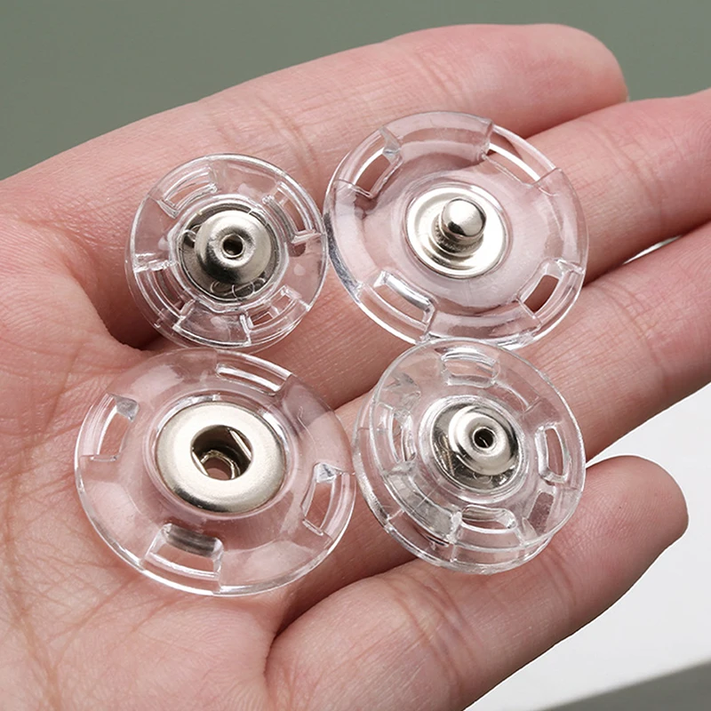 

10 Pairs Transparent Delicate Plastic Invisible Snap Button Fastener Round Snap Button Clasp Sweater Clothes Inner Dark Buckle