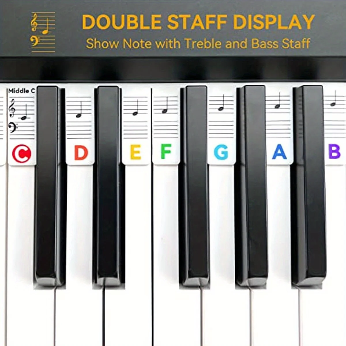 Detachable piano keyboard note label for learning, a beginner's piano guide, 88-key full-size, no need for stickers, reusable