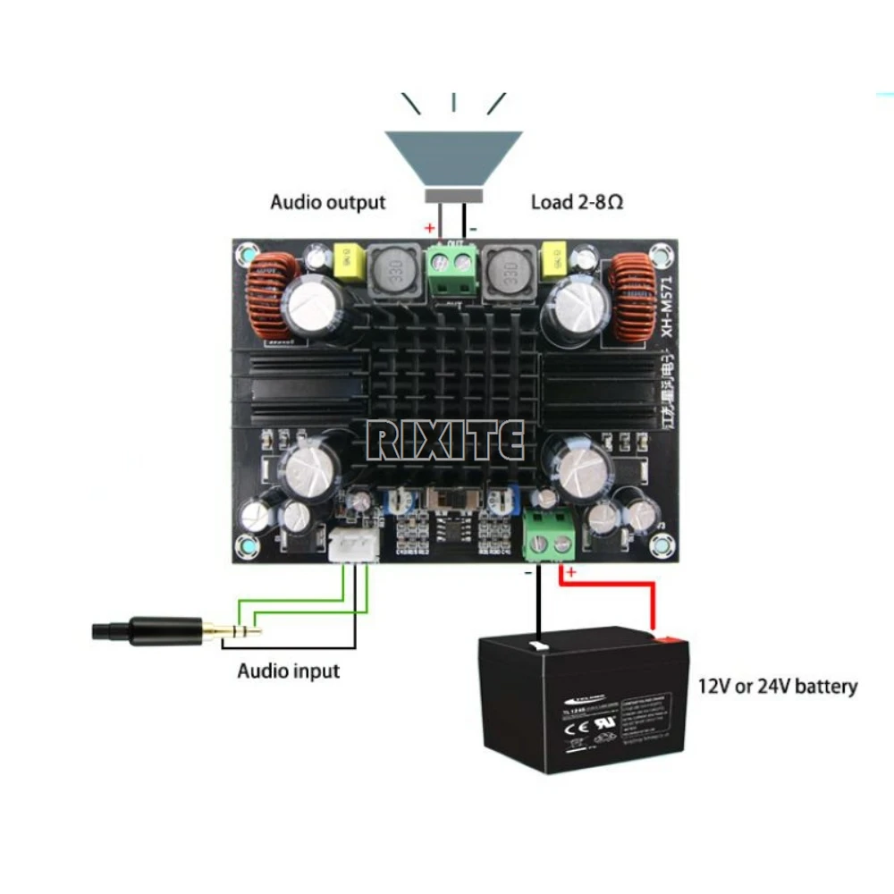XH-M571 TPA3116D2 고출력 서브우퍼 오디오 디지털 앰프 보드 트롤리 케이스 부스트 앰프 모노 150W