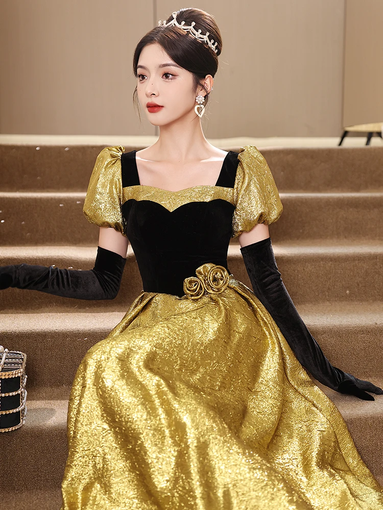 

Ele Evening Gown Dr Women's Host Ball High-End Luxury Unique Sensation Beautiful Long Skirt Korean Sle ort Sve