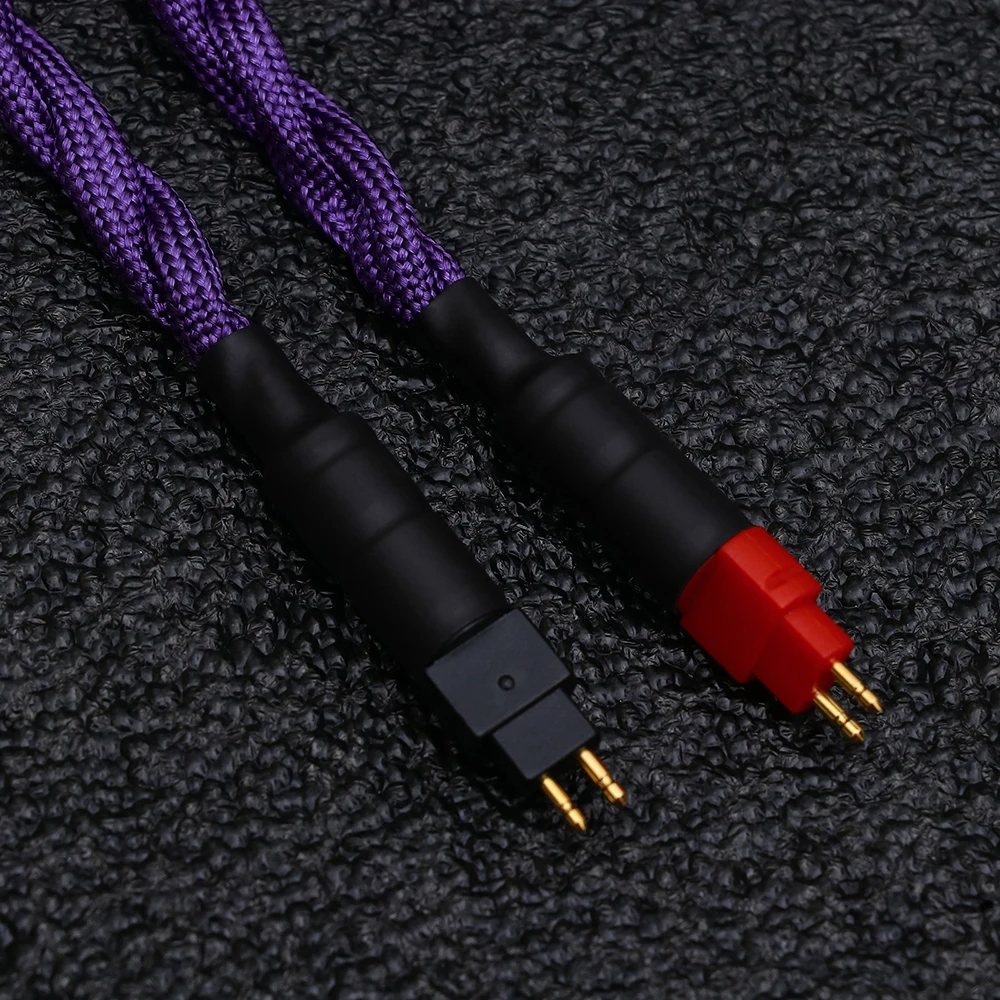Tripowin GranVia 26AWG 36 Stränge x 4-adriges handgefertigtes Kopfhörer-Ersatzkabel für HD650 HD580 HD800 HIFIMAN ANANDA Lila