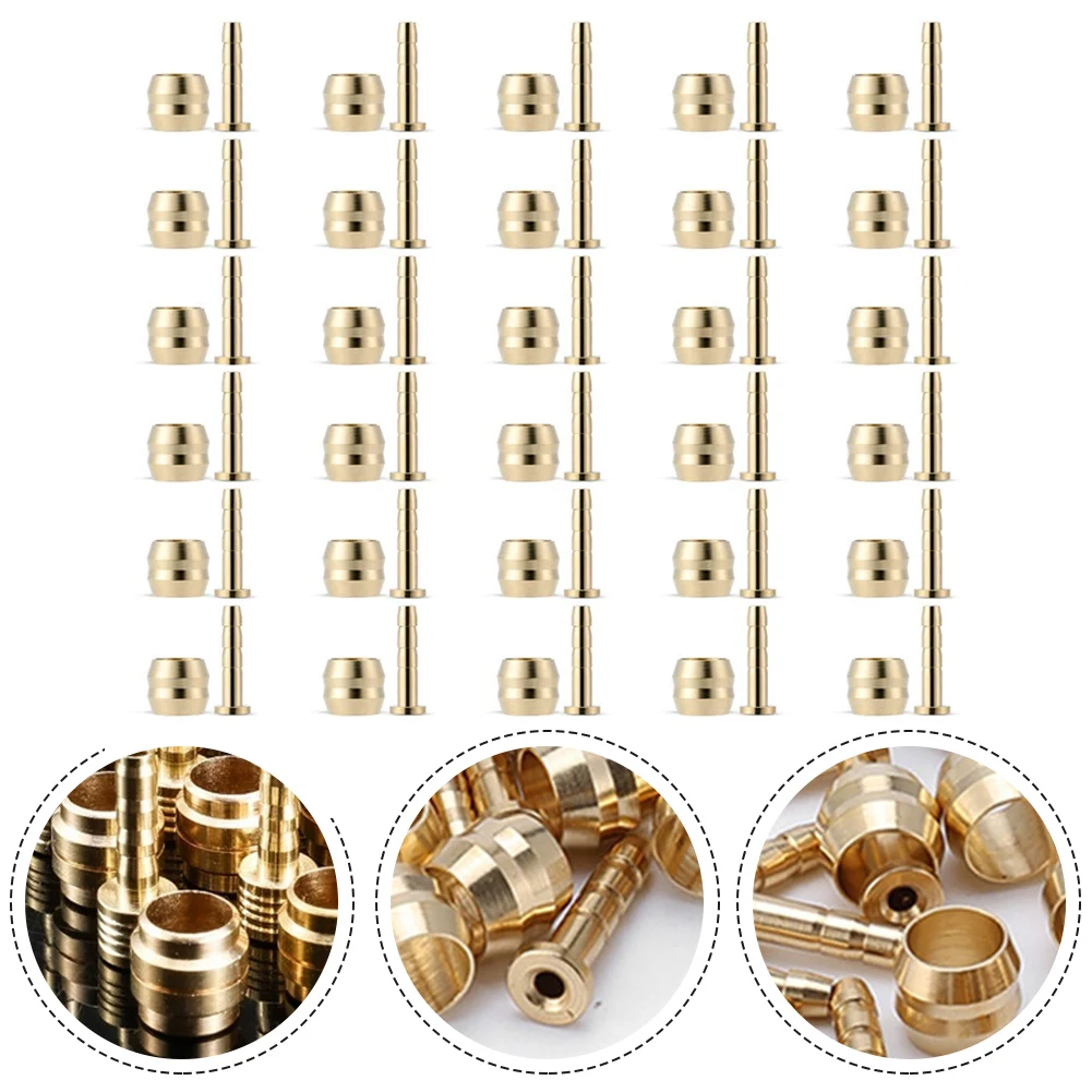 

30Pcs Bike Brake Olive And Brass Connecting Insert For BH59 Brake For MT200/M315/M355/M365/M395/M396 M445/M446/M447