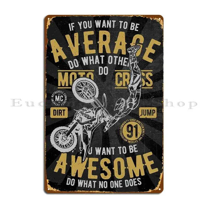 Awesome Motocross Metal Signs Funny Mural Print Custom Wall Cave Tin Sign Poster