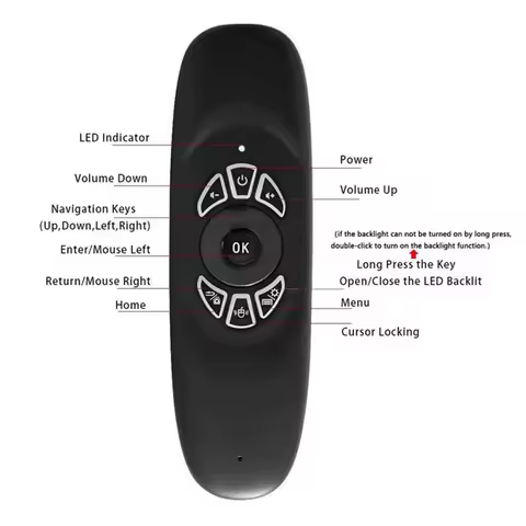 C120 Air Mouse 2.4G RF Remote Control Colorful Light Wireless Keyboard for Android Smart TV Box Projector PC