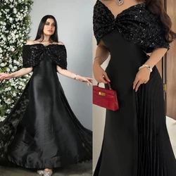 Jiayigong Exquisite Off-the-shoulder A-line es Paillette Lace Satin Floor Length Custom Dress es