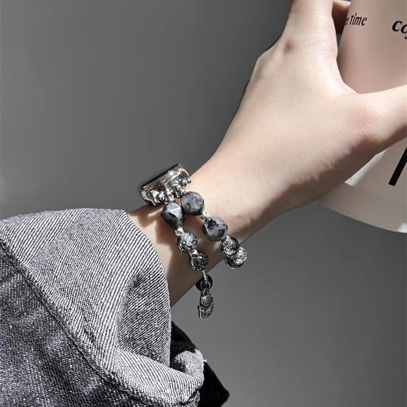 

Case + Straps for Xiaomi 8 Snowflake Obsidian Strap For Mi 3 4 5 6 7 high-fashion edge Bracelet Miband 5 For Women New Chioce