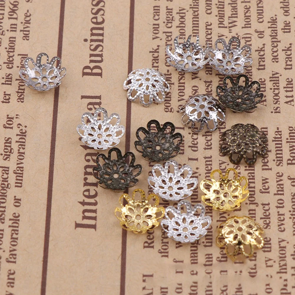 

600Pcs Premium Metal Bead Caps for Jewelry No Fade Long Term Wear DIY Craft Materials Unique Adorable Design Jewelry Parts