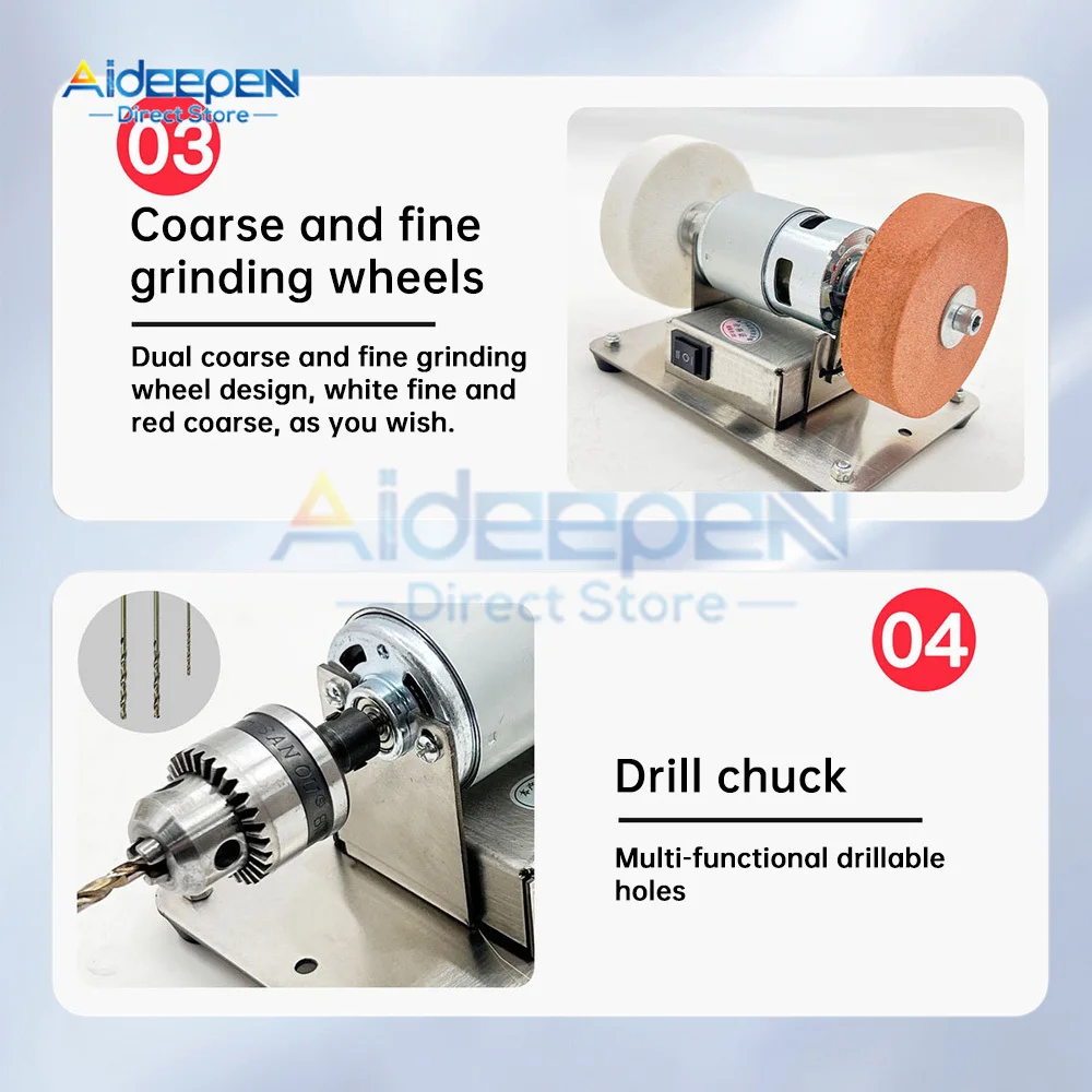 110 V/220 V Mini Rettificatrice Da Tavolo Rettifica Grossolana e Fine Doppie Mole Per Uso Domestico Elettrico Rettifica Lucidatura 100 W