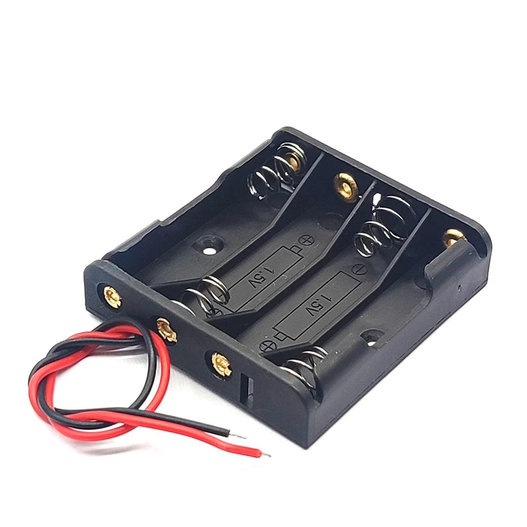 AAA Battery Case 1/2/3/4 Slot Battery Box Battery Holder With Leads With 1 2 3 4 Slots AAA Storage Box