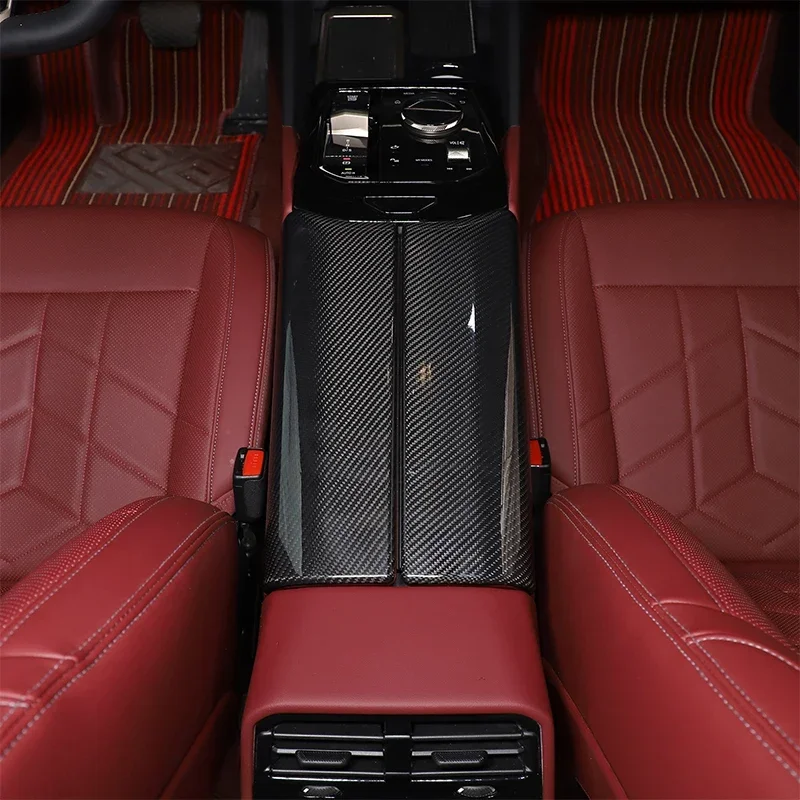 

2 Pcs Real Carbon Fiber For BMW 5 Series G60 2024+ Car Center Console Armrest Box Decorative Cover Car Interior Accessories
