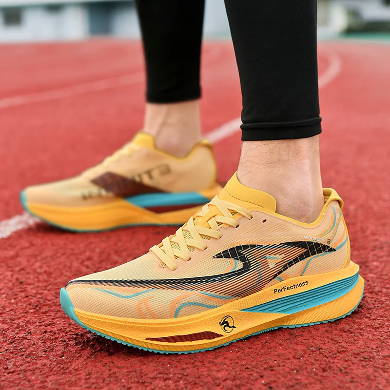 

Men's Breathable Running Shoes High Elasticity Shock Absorption Lightweight Sneakers Comfortable Sport Footwear