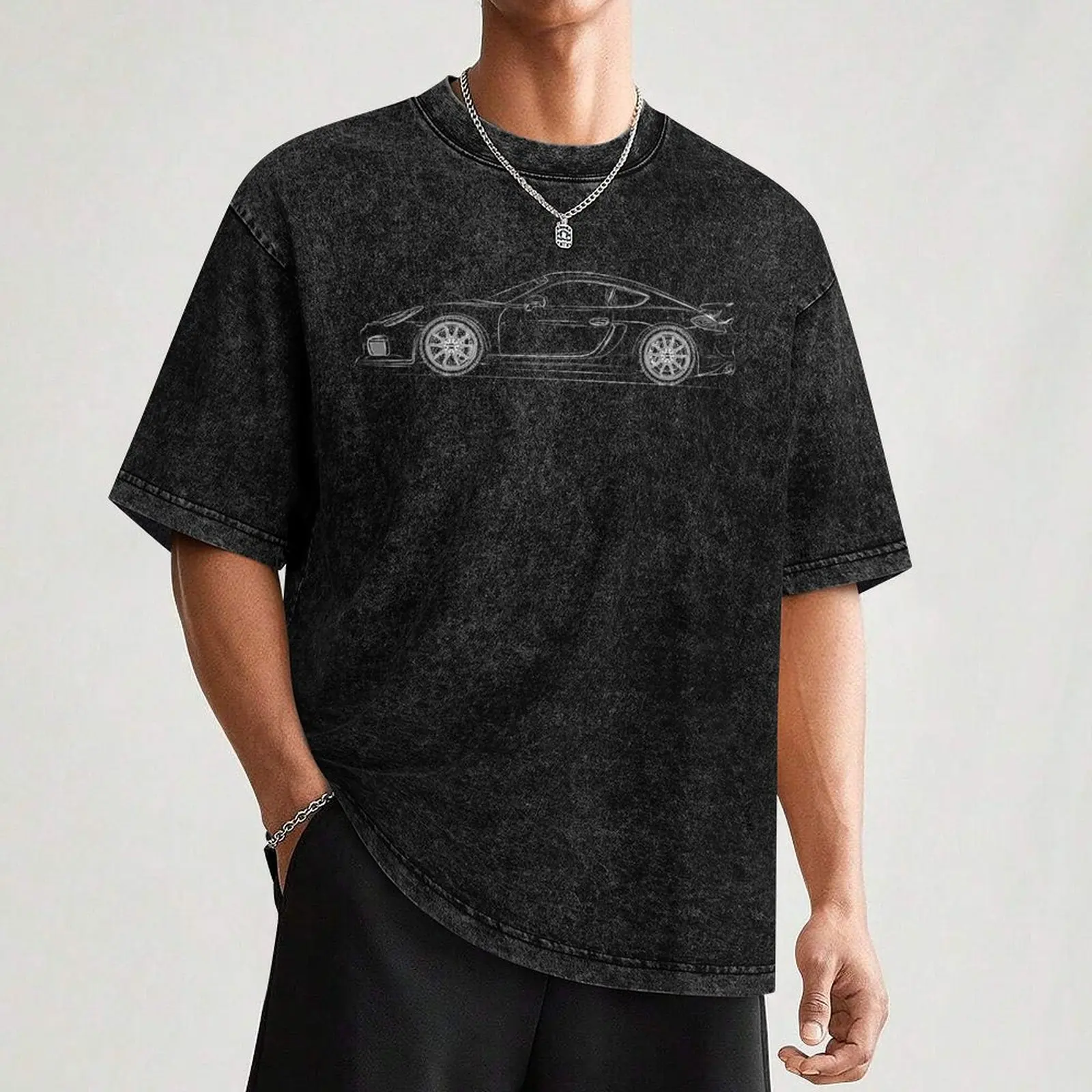 Cayman GT4 Line Art T-Shirt Quick Dry Light Sports T-Shirt