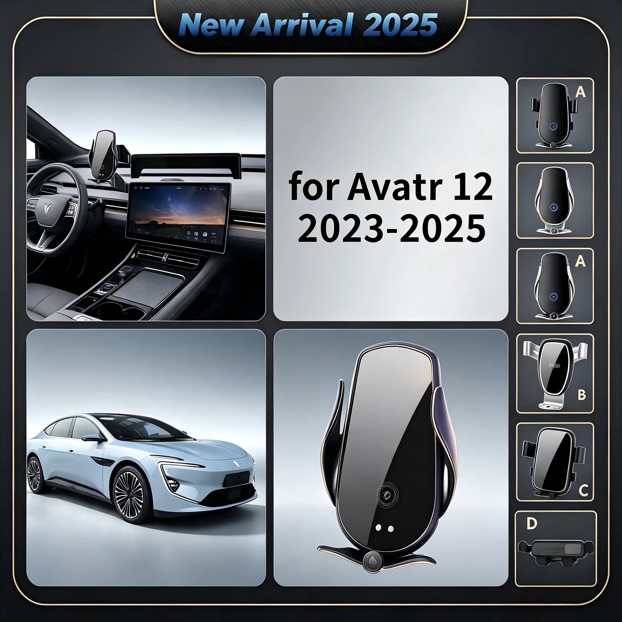 For AVATR 12 2023-2025 15In Screen Phone Holder Car GPS Navigation Mount Gravity Mobile Bracket Auto Interior Accessories