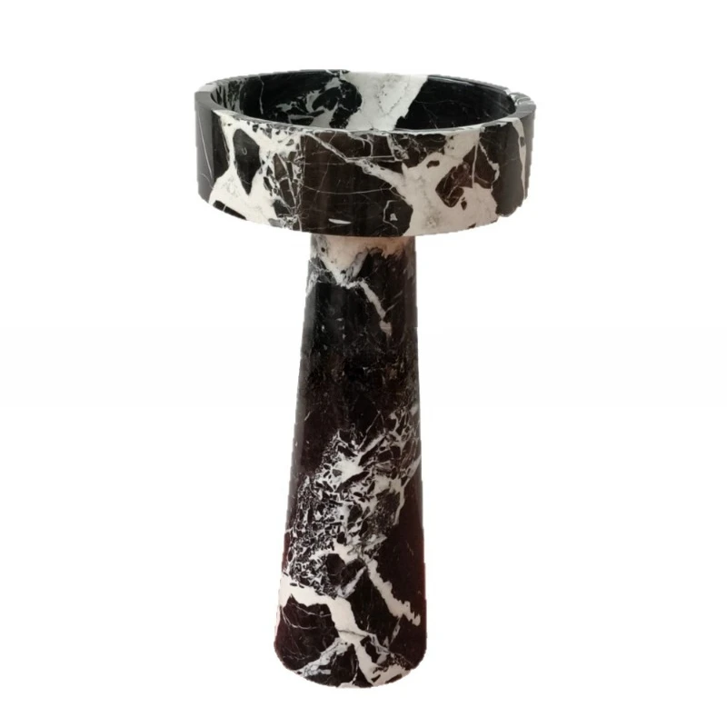 Marble column basin, light luxury floor-to-ceiling wash basin, hotel clubhouse wash basin