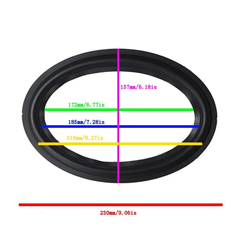 J78A 2Pcs 6 Inchx9 Inch Car Speaker Rubber Surround Conventional Sound Box Repairment Folding Edge DIY Suspension Repair Parts