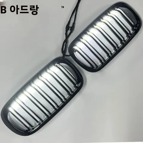 밝은 검정색 LED 조명 센터 프론트 그릴, BMW 1 시리즈 E81 E87 F20 F52 2004-2021