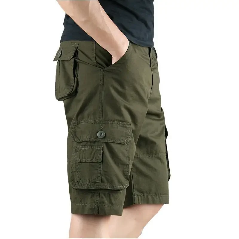 Khaki Male Short Pants Multi Pocket Oversize Men\'s Cargo Shorts Big Size Comfortable Wholesale Nylon Hevy Whate Clothes Wide