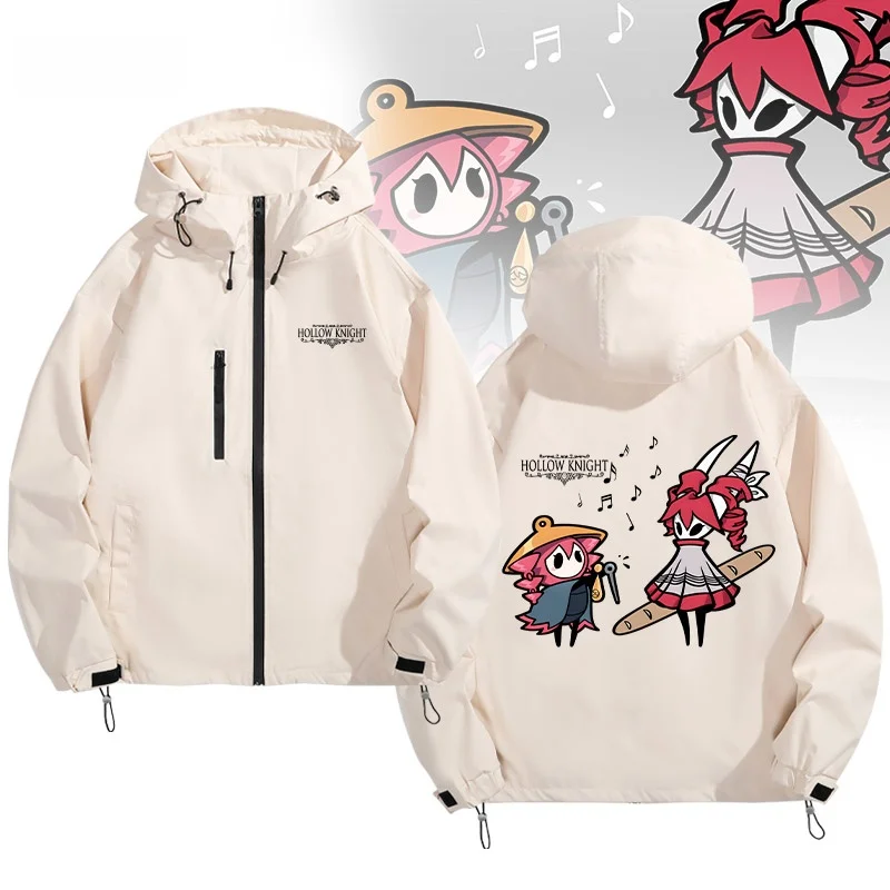 

Мужская куртка с капюшоном Hollow Knight Silk Song, свободного кроя, для повседневной носки, из полиэфирного волокна, на молнии, повседневная верхняя одежда