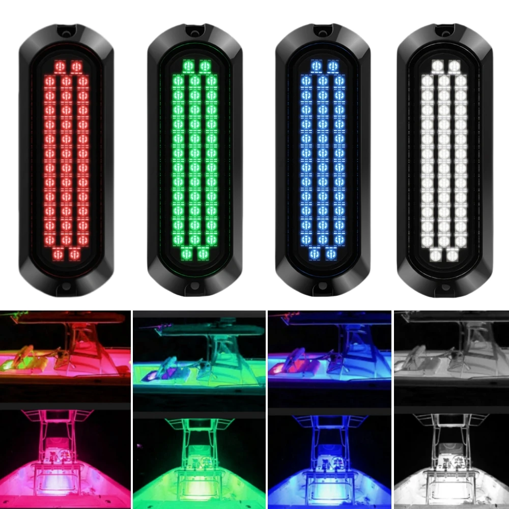 Underwater Boat Lights 40LED Submersible Navigation Interior Lights Sailboat Pontoon Transom Yacht Marine Accessories 12V/24V