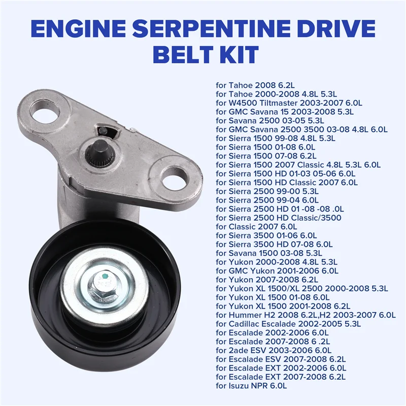 

For Silverado 1500 Engine Tensioner Kit APTBK232 Serpentine Drive Belt 1999-2008