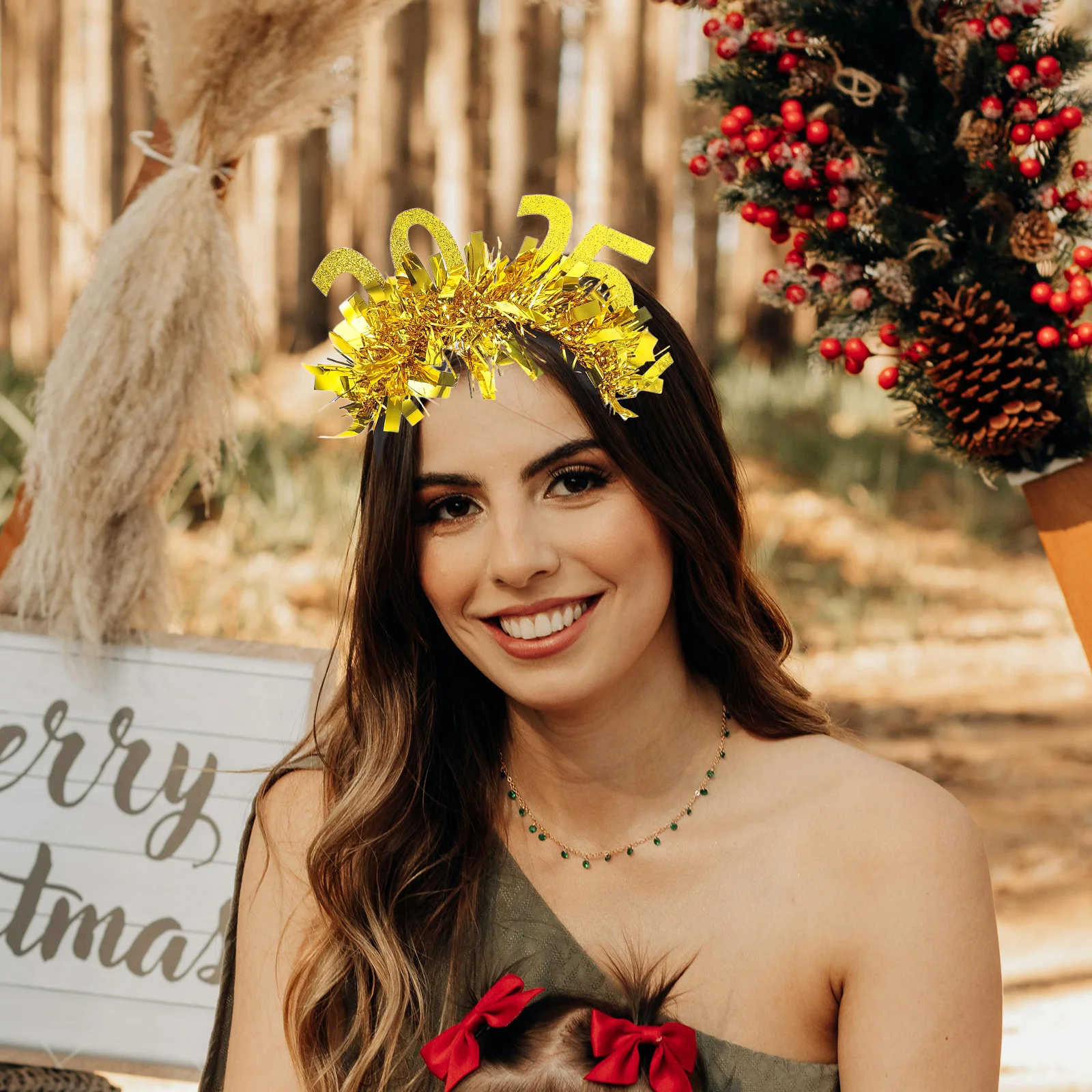 

2pcs Headb 2025 Gold Silver New Year Party Hair Accessories Birthday Prom Photoshoot Decorations Adjustable Comfortable