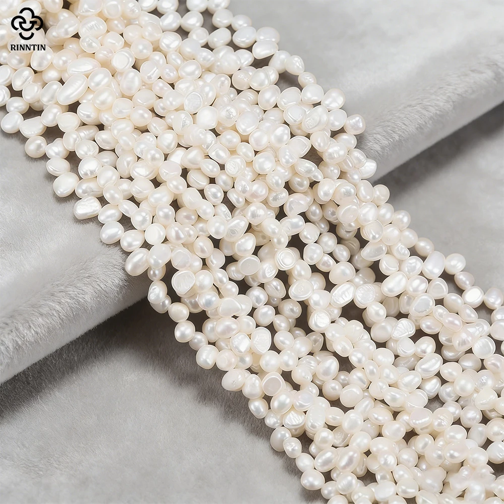 

Rinntin 5-6mm Baroque 4A Natural Pearl Irregular Loose Beads for Jewelry Charms Making DIY Bracelet Necklace Accessories PP6