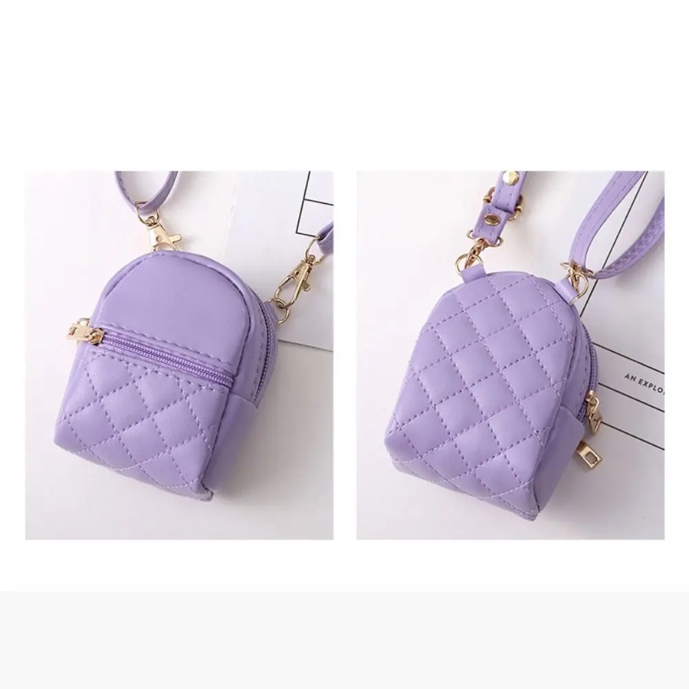 New Mini Coin Purse PU Leather Solid Color Crossbody bag Lightweight Portable Shoulder bag Headset