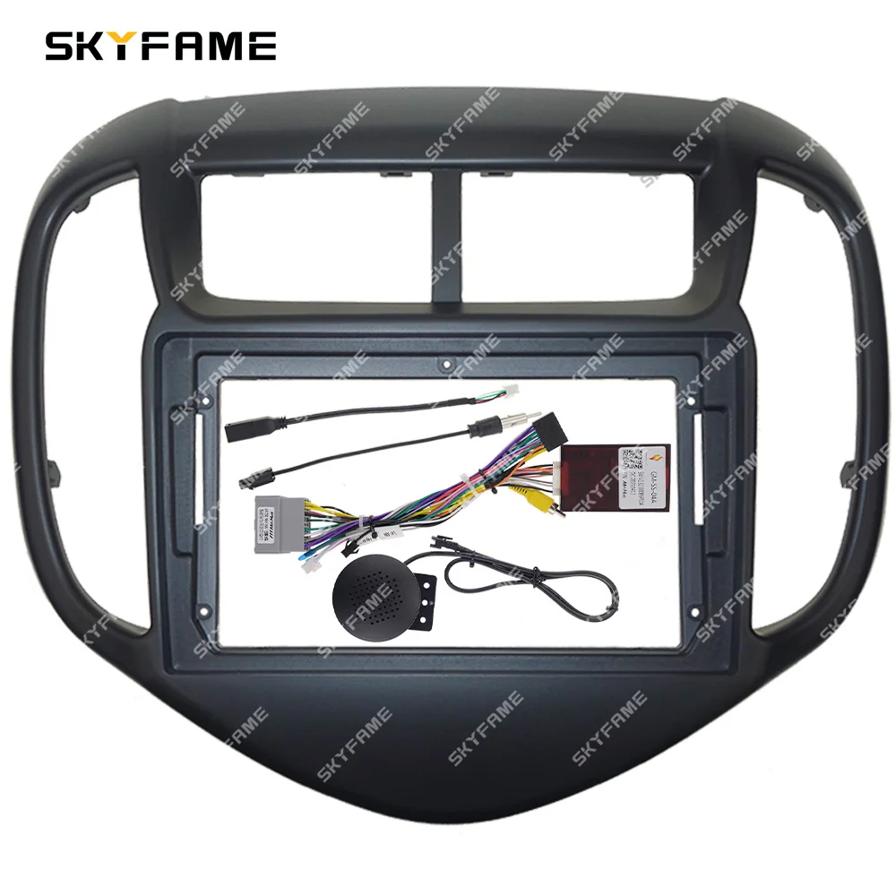 SKYFAME-Adaptador de Fascia para marco de coche, caja Canbus, Panel de ajuste de tablero de Radio Android para Chevrolet Aveo Sonic