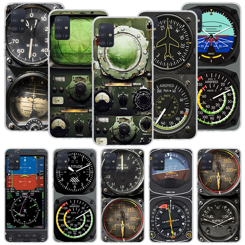 Aviation Aeroplane Helicopter Cockpit Instrument Phone Case For Samsung Galaxy A51 A71 A41 A31 A21S A11 A01 A70 A50 A40 A30S A20