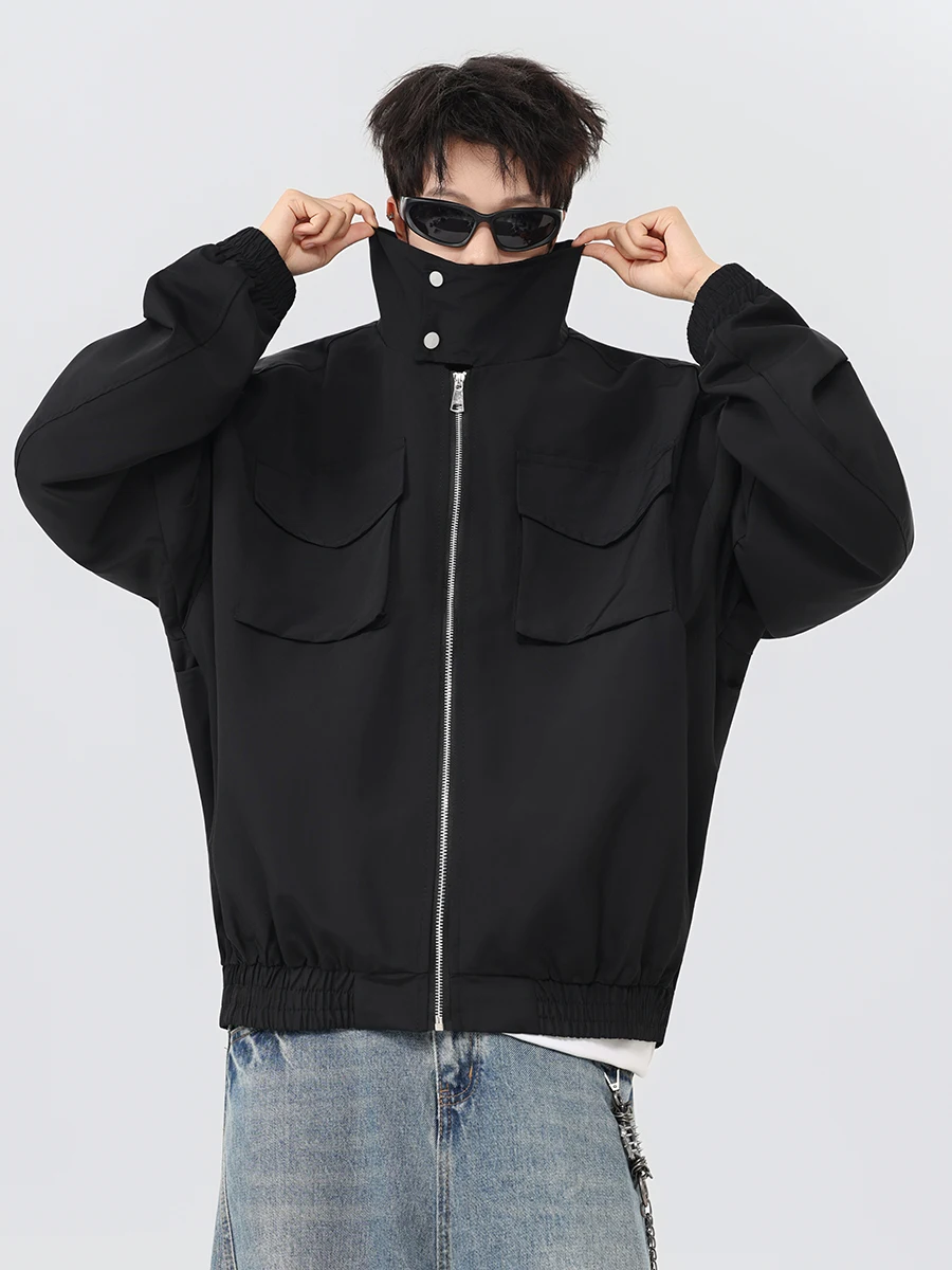 

Boyue American Sle Pilot Jaet Workwear Large kets High Sensation Faion Men's And Women's Cavalry Coat Stand Collar