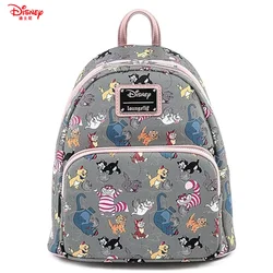 Loungefly Disney Alice'S Adventure In Wonderland Cheshire Cat Faux Leather Womens Double Strap Shoulder Bag Purse Schoolbag