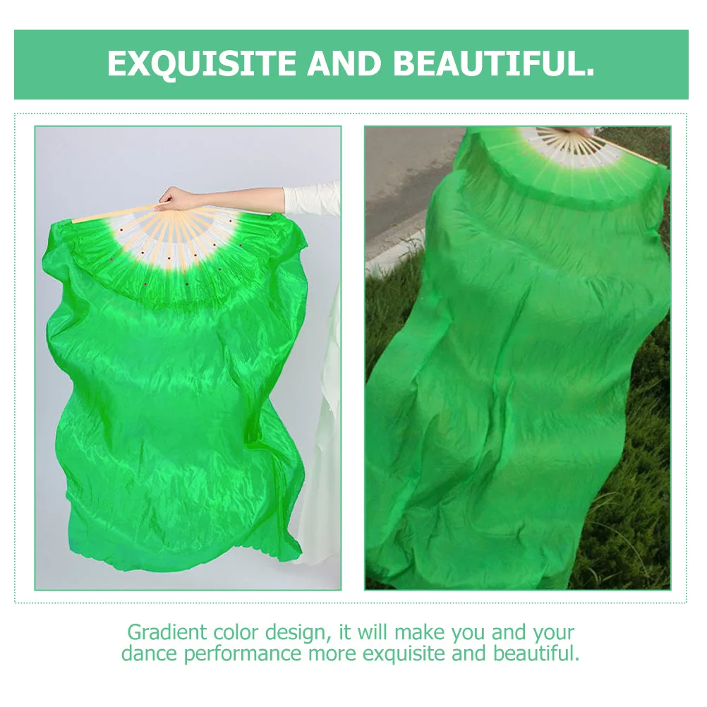 Ventaglio di danza del ventre con gradiente di danza lunga in seta, flessibile, pieghevole, leggero, per le donne, accessorio da ballo