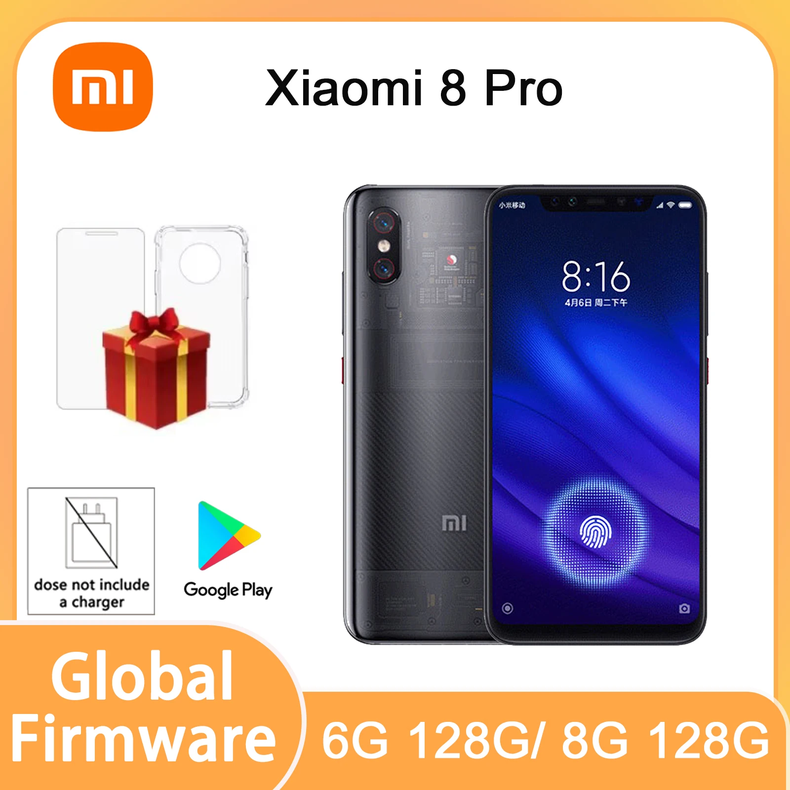 

Смартфон Global rom Xiaomi 8 Pro Snapdragon 845, 20 МП, 12 МП, камера, аккумулятор 3000 мАч, мобильный телефон на базе Android, используемый телефон без зарядного устройства