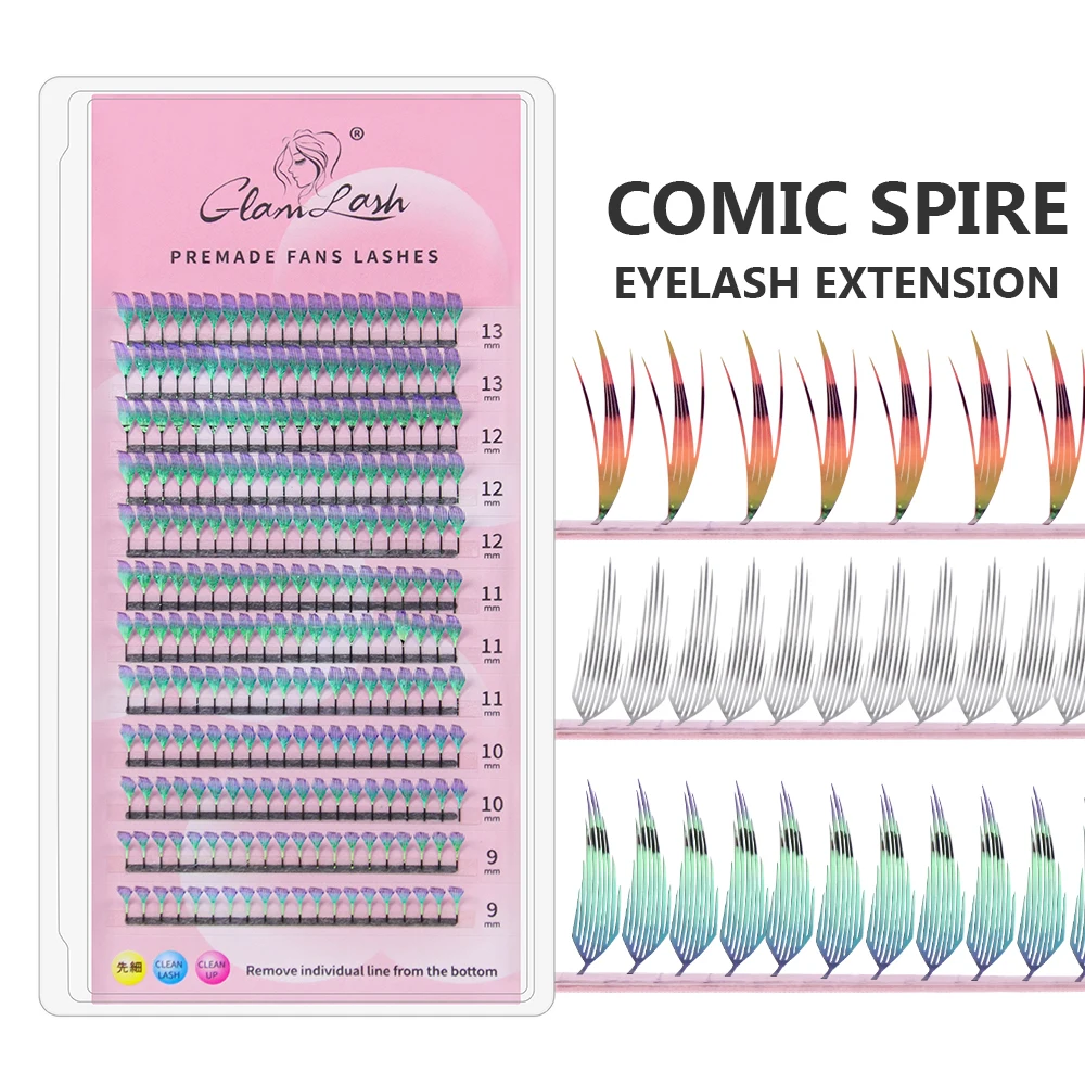 GLAMLASH Glänzende Glitzer Comic Spire Wimpernverlängerung Holographische Manga Künstliche Wimpern Magische Elfen-Tinsel Anime Wimpern – Detail 2
