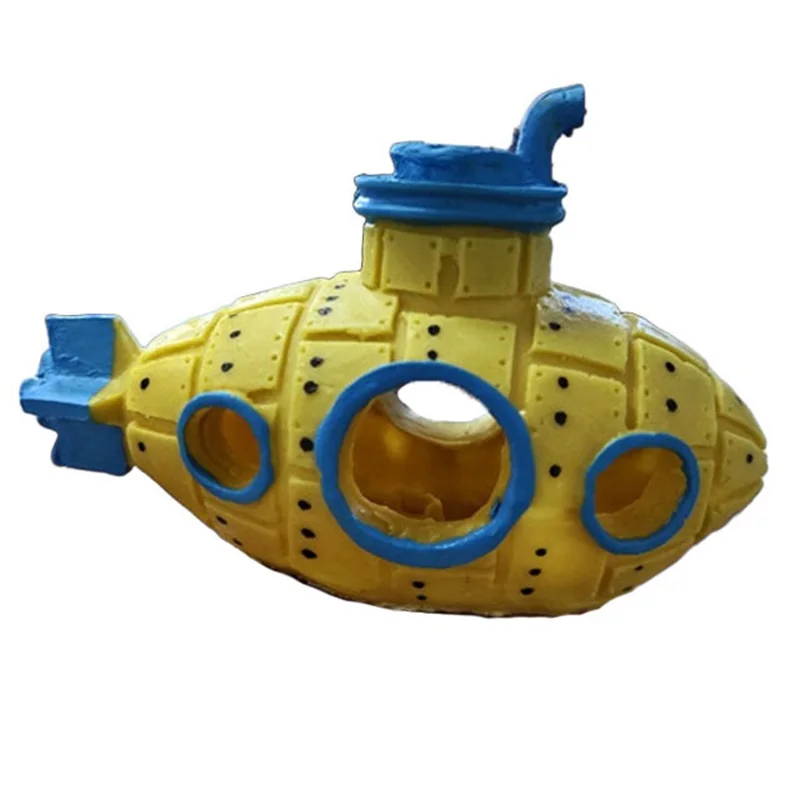 

1 Piece Underwater Wreck Submarine Fish Tank Landscaping Desktop Decoration Creative Resin Ornaments Fish Shrimp Hideaway House
