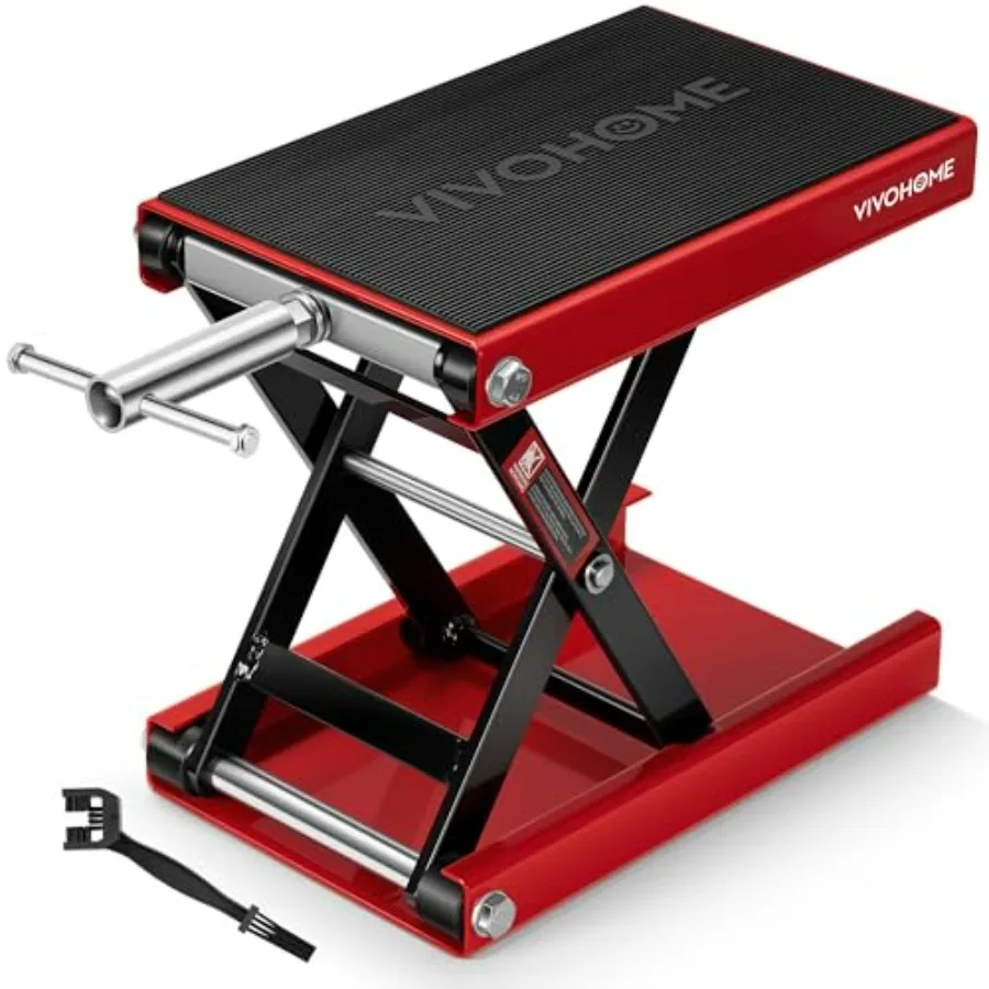 

1100 LBS Motorcycle Lift Scissor Jack Wide Deck Hoist Stand Hght Adjustable Center Stand with Crank Steel Lift for Cruiser Dirt