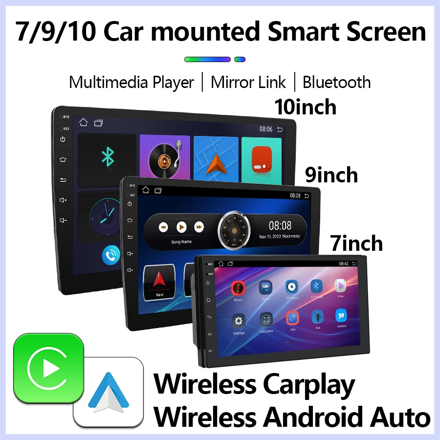 BOSSCAR 4コア 2 Din カーラジオ Androidauto Carplay Android 11 4G GPS カーオーディオ 7 