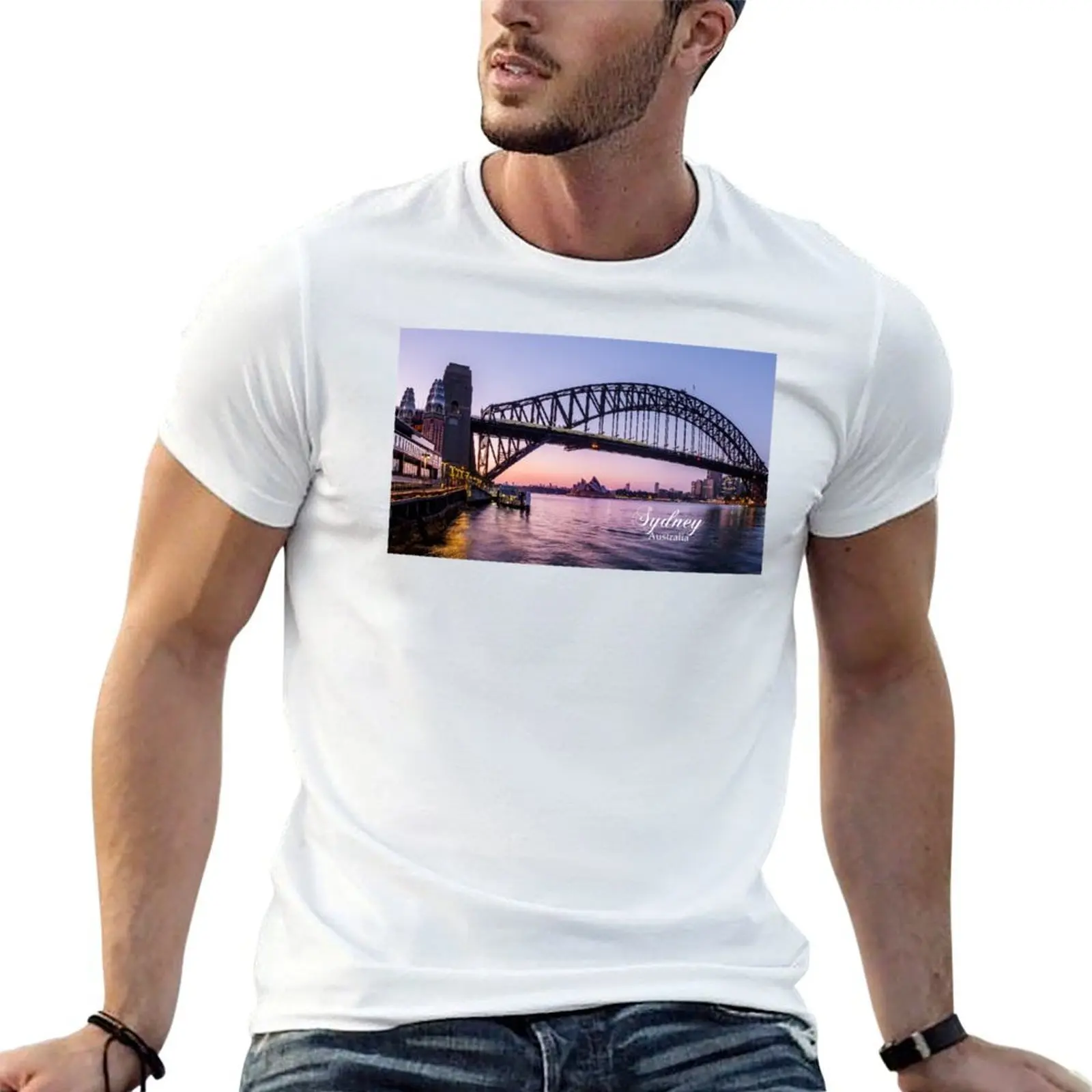 

Sydney, Australia - Sydney Harbour and Landmarks T-Shirt cotton t shirt man t shirt man plain T-Shirt